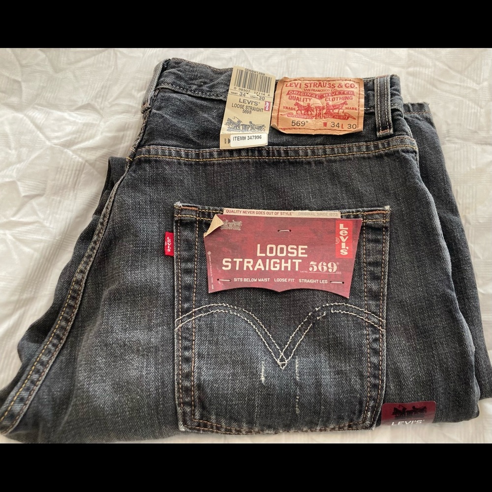 Men’s Levi’s 569 loose straight black 34/30 new